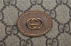 Authentic GUCCI Vintage Clutch Hand Bag Purse GG PVC Leather Brown 0700F