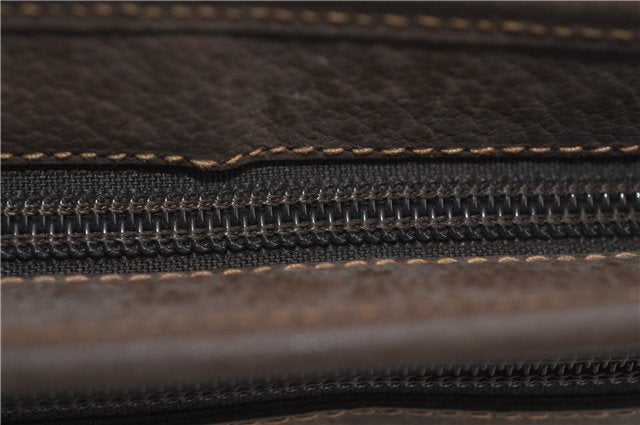 Authentic GUCCI Vintage Clutch Hand Bag Purse GG PVC Leather Brown 0700F