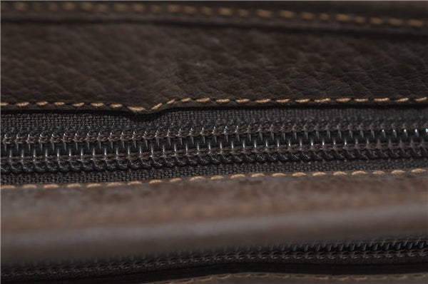 Authentic GUCCI Vintage Clutch Hand Bag Purse GG PVC Leather Brown 0700F