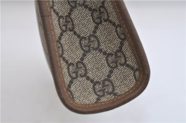 Authentic GUCCI Vintage Clutch Hand Bag Purse GG PVC Leather Brown 0700F