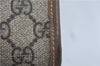 Authentic GUCCI Vintage Clutch Hand Bag Purse GG PVC Leather Brown 0700F