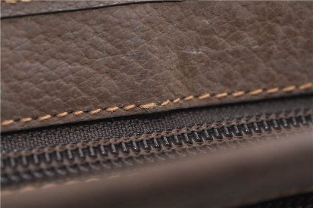 Authentic GUCCI Vintage Clutch Hand Bag Purse GG PVC Leather Brown 0700F