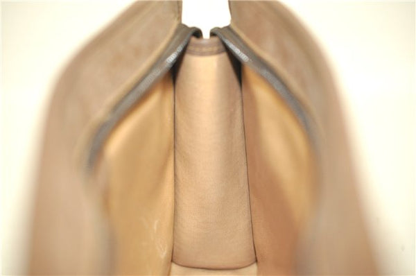 Authentic GUCCI Vintage Clutch Hand Bag Purse GG PVC Leather Brown 0700F