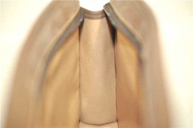 Authentic GUCCI Vintage Clutch Hand Bag Purse GG PVC Leather Brown 0700F