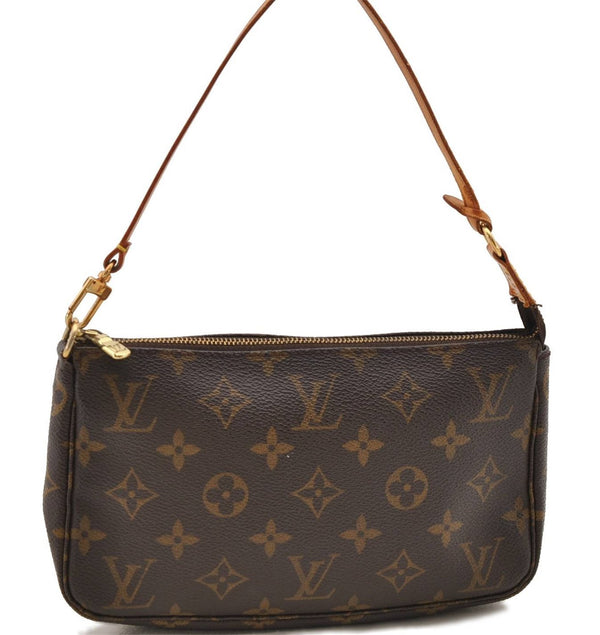 Authentic Louis Vuitton Monogram Pochette Accessoires Pouch M51980 LV 0703D