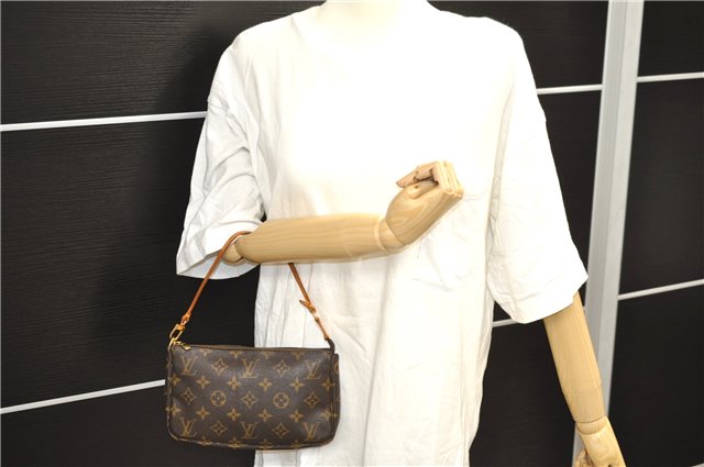 Authentic Louis Vuitton Monogram Pochette Accessoires Pouch M51980 LV 0703D