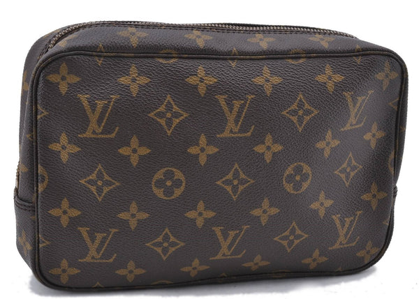 Auth Louis Vuitton Monogram Trousse Toilette 23 Clutch Hand Bag M47524 LV 0706D