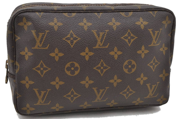 Auth Louis Vuitton Monogram Trousse Toilette 23 Clutch Hand Bag M47524 LV 0709D