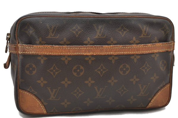 Authentic Louis Vuitton Monogram Compiegne 28 Clutch Hand Bag M51845 LV 0710D