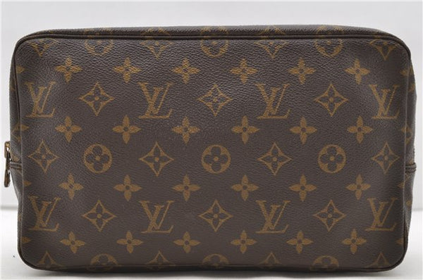 Auth Louis Vuitton Monogram Trousse Toilette 28 Clutch Hand Bag M47522 LV 0711D