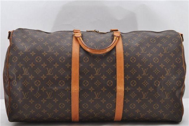 Auth Louis Vuitton Monogram Keepall Bandouliere 60 Boston Bag M41412 LV 0715D