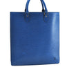 Authentic Louis Vuitton Epi Leather Sac Plat Hand Bag Blue M52075 LV Junk 0717H