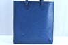 Authentic Louis Vuitton Epi Leather Sac Plat Hand Bag Blue M52075 LV Junk 0717H
