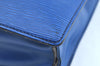 Authentic Louis Vuitton Epi Leather Sac Plat Hand Bag Blue M52075 LV Junk 0717H