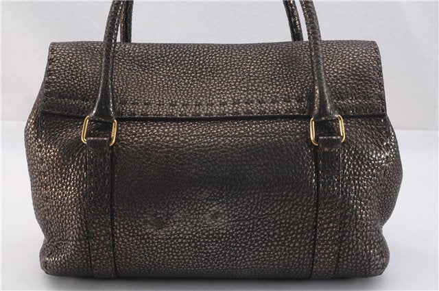 Authentic FENDI Selleria Vintage Shoulder Tote Bag Leather Brown 0721F