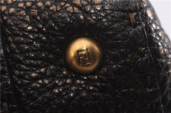 Authentic FENDI Selleria Vintage Shoulder Tote Bag Leather Brown 0721F