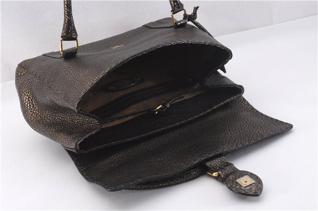 Authentic FENDI Selleria Vintage Shoulder Tote Bag Leather Brown 0721F
