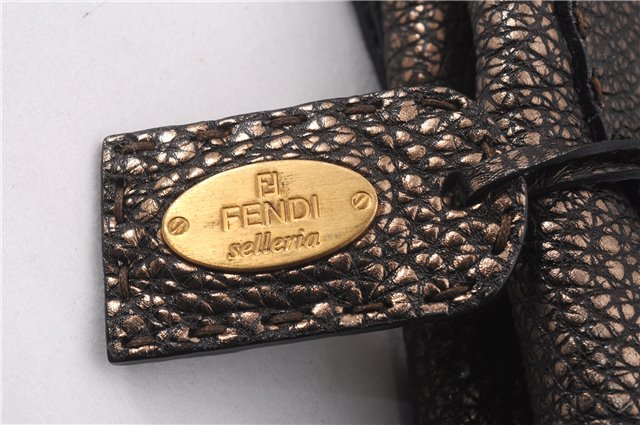 Authentic FENDI Selleria Vintage Shoulder Tote Bag Leather Brown 0721F