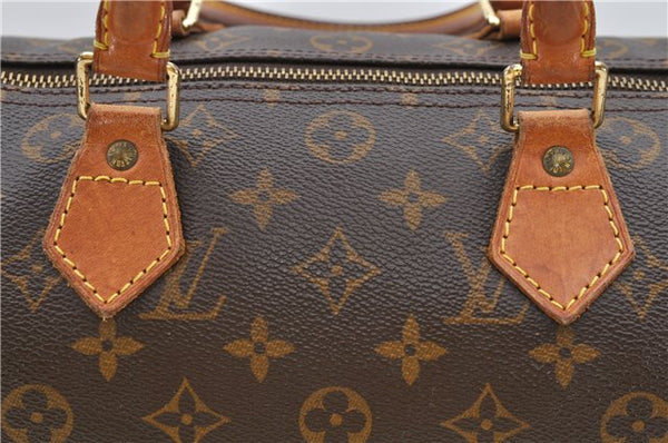 Authentic Louis Vuitton Monogram Speedy 30 Hand Bag M41526 LV 0727D