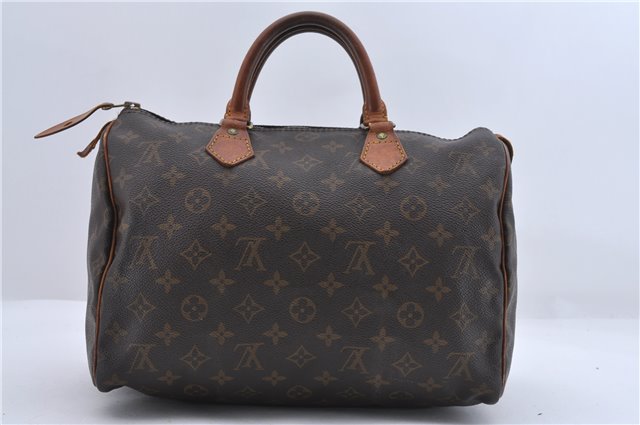 Authentic Louis Vuitton Monogram Speedy 30 Hand Bag M41526 LV 0730D