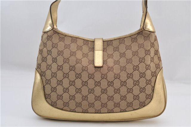 Authentic GUCCI Jackie Shoulder Hand Bag GG Canvas Leather 0013306 Brown 0737F