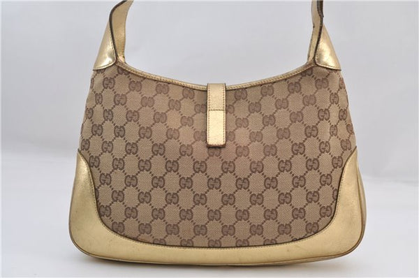 Authentic GUCCI Jackie Shoulder Hand Bag GG Canvas Leather 0013306 Brown 0737F