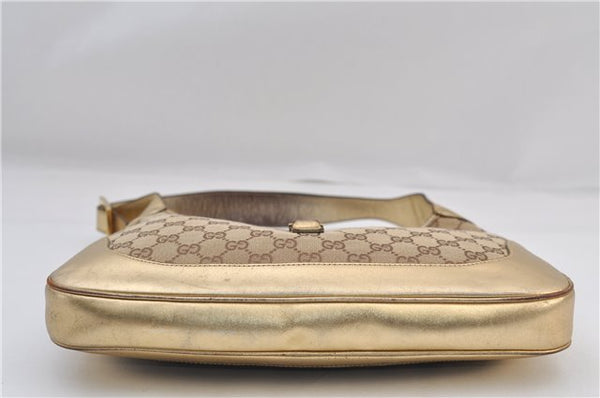 Authentic GUCCI Jackie Shoulder Hand Bag GG Canvas Leather 0013306 Brown 0737F