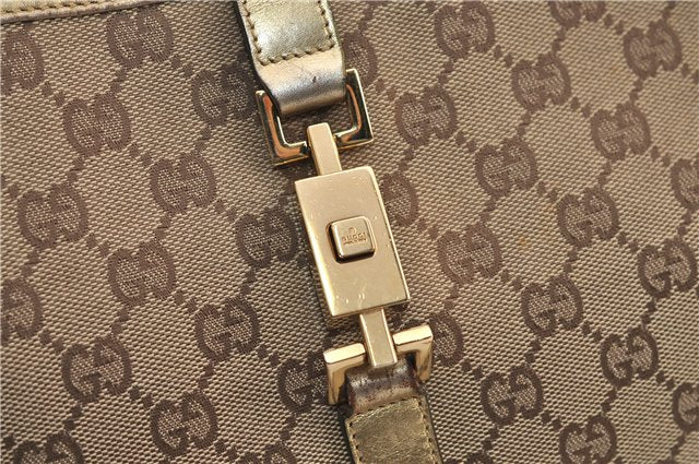 Authentic GUCCI Jackie Shoulder Hand Bag GG Canvas Leather 0013306 Brown 0737F