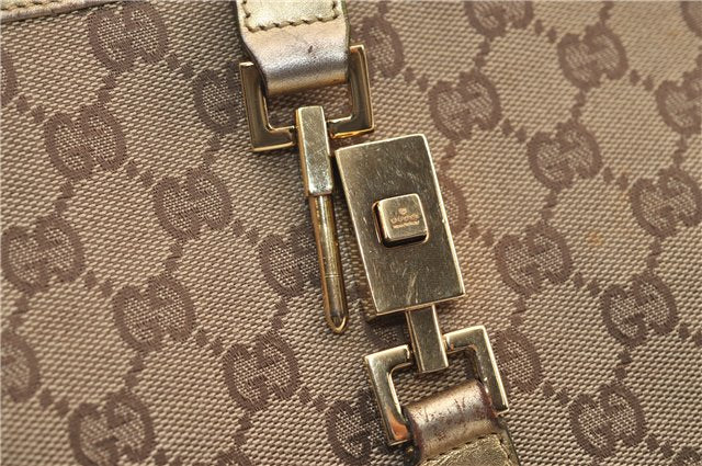 Authentic GUCCI Jackie Shoulder Hand Bag GG Canvas Leather 0013306 Brown 0737F