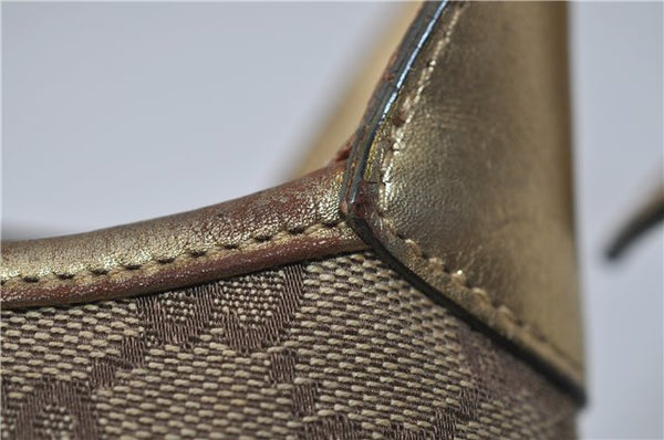 Authentic GUCCI Jackie Shoulder Hand Bag GG Canvas Leather 0013306 Brown 0737F