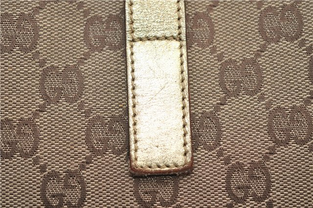 Authentic GUCCI Jackie Shoulder Hand Bag GG Canvas Leather 0013306 Brown 0737F