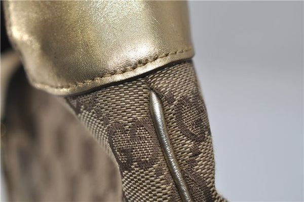 Authentic GUCCI Jackie Shoulder Hand Bag GG Canvas Leather 0013306 Brown 0737F