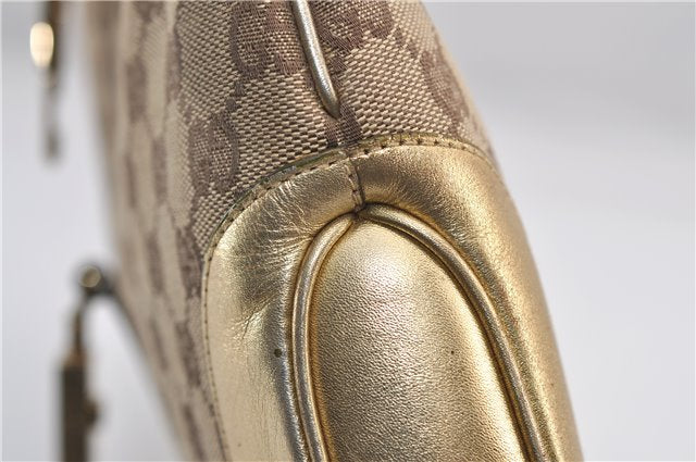 Authentic GUCCI Jackie Shoulder Hand Bag GG Canvas Leather 0013306 Brown 0737F