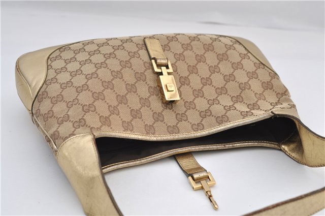 Authentic GUCCI Jackie Shoulder Hand Bag GG Canvas Leather 0013306 Brown 0737F
