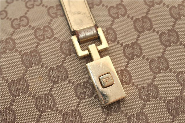 Authentic GUCCI Jackie Shoulder Hand Bag GG Canvas Leather 0013306 Brown 0737F