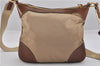 Authentic PRADA Nylon Tessuto Leather Shoulder Cross Body Bag Beige 0744F