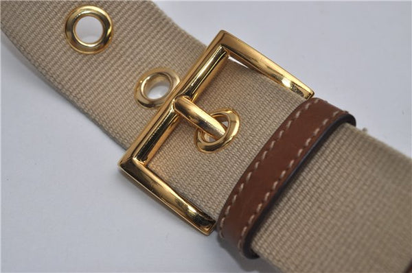 Authentic PRADA Nylon Tessuto Leather Shoulder Cross Body Bag Beige 0744F