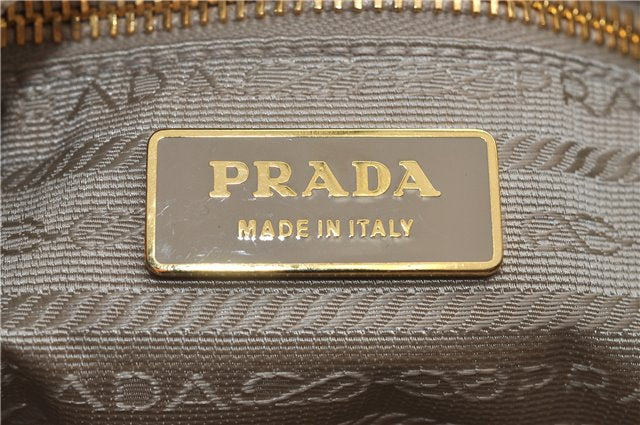 Authentic PRADA Nylon Tessuto Leather Shoulder Cross Body Bag Beige 0744F