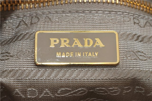Authentic PRADA Nylon Tessuto Leather Shoulder Cross Body Bag Beige 0744F