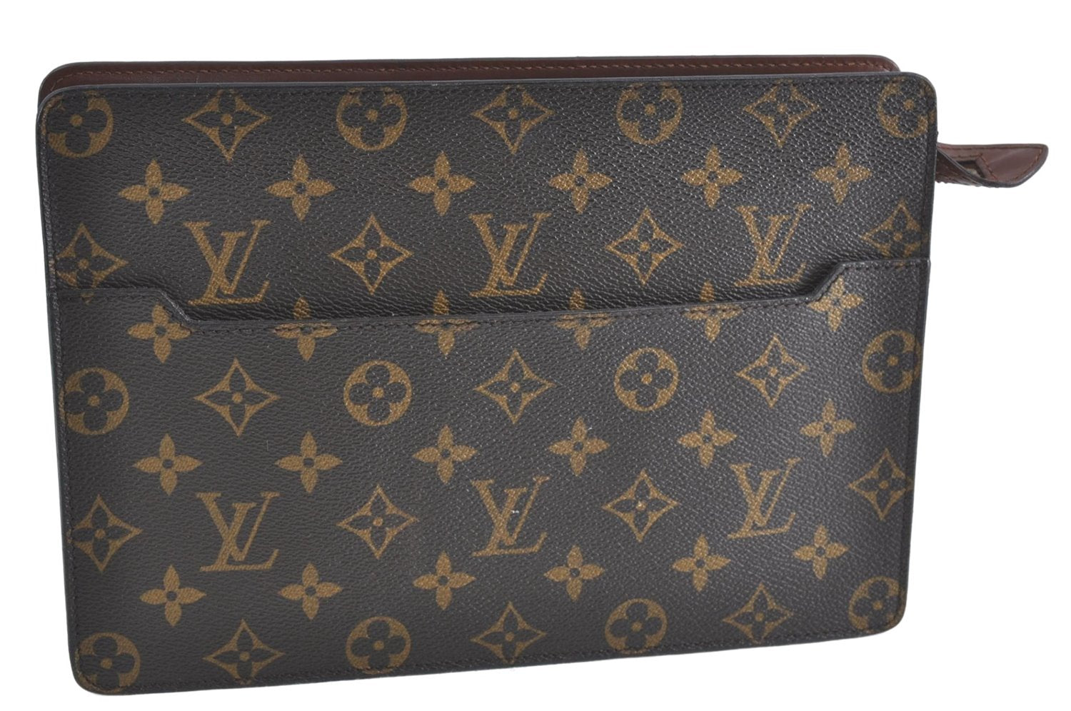 Authentic Louis Vuitton Monogram Pochette Homme Clutch Hand Bag M51795 LV 0746B