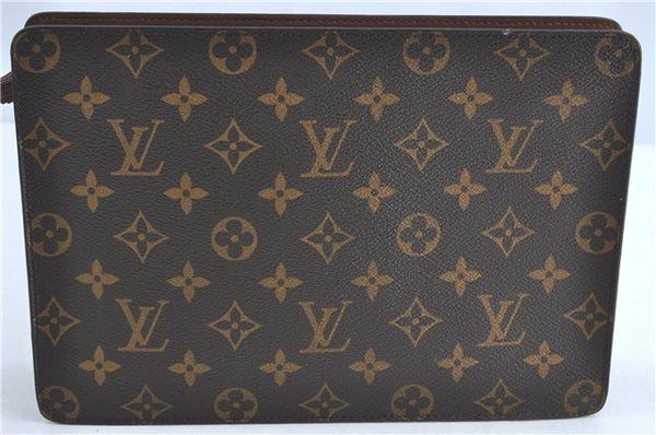 Authentic Louis Vuitton Monogram Pochette Homme Clutch Hand Bag M51795 LV 0746B