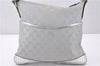 Authentic GUCCI Shoulder Cross Body Bag GG Canvas Leather 145857 Silver 0748F