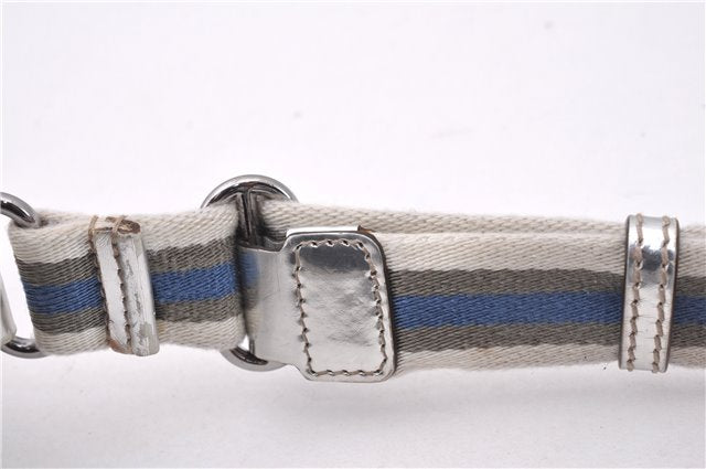 Authentic GUCCI Shoulder Cross Body Bag GG Canvas Leather 145857 Silver 0748F