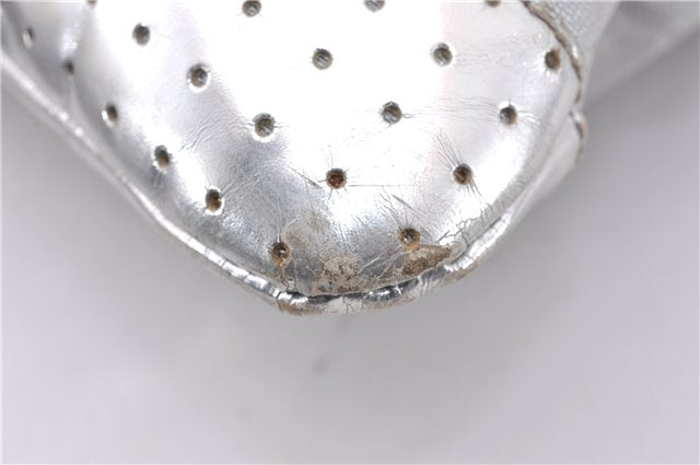 Authentic GUCCI Shoulder Cross Body Bag GG Canvas Leather 145857 Silver 0748F