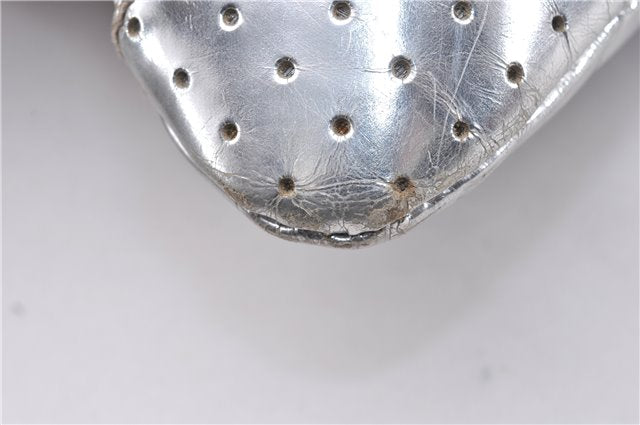 Authentic GUCCI Shoulder Cross Body Bag GG Canvas Leather 145857 Silver 0748F