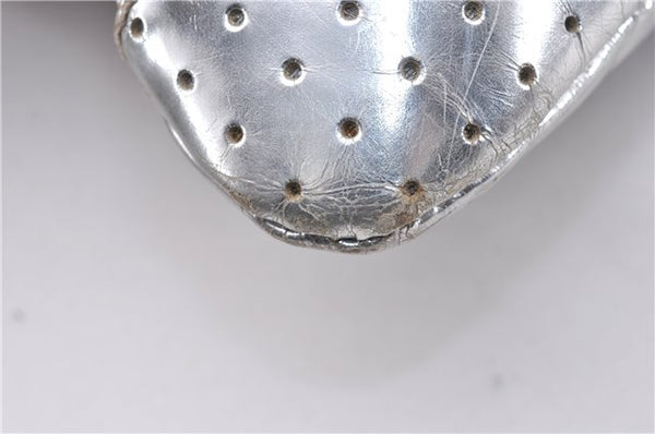 Authentic GUCCI Shoulder Cross Body Bag GG Canvas Leather 145857 Silver 0748F