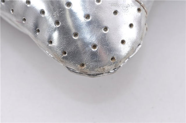 Authentic GUCCI Shoulder Cross Body Bag GG Canvas Leather 145857 Silver 0748F