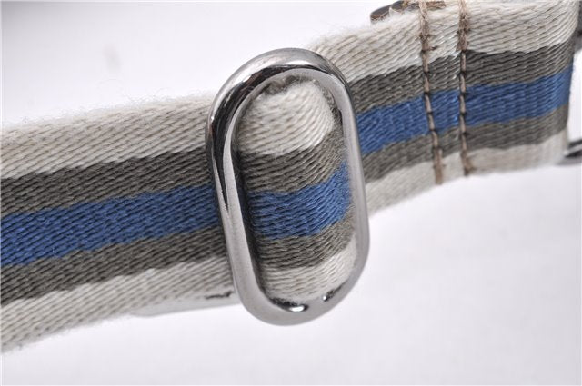 Authentic GUCCI Shoulder Cross Body Bag GG Canvas Leather 145857 Silver 0748F