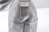 Authentic GUCCI Shoulder Cross Body Bag GG Canvas Leather 145857 Silver 0748F