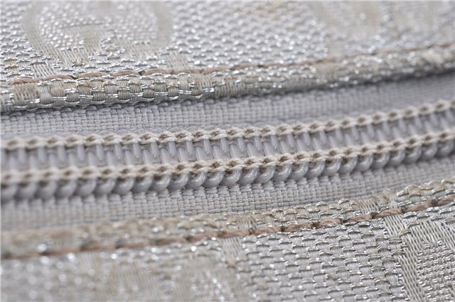 Authentic GUCCI Shoulder Cross Body Bag GG Canvas Leather 145857 Silver 0748F